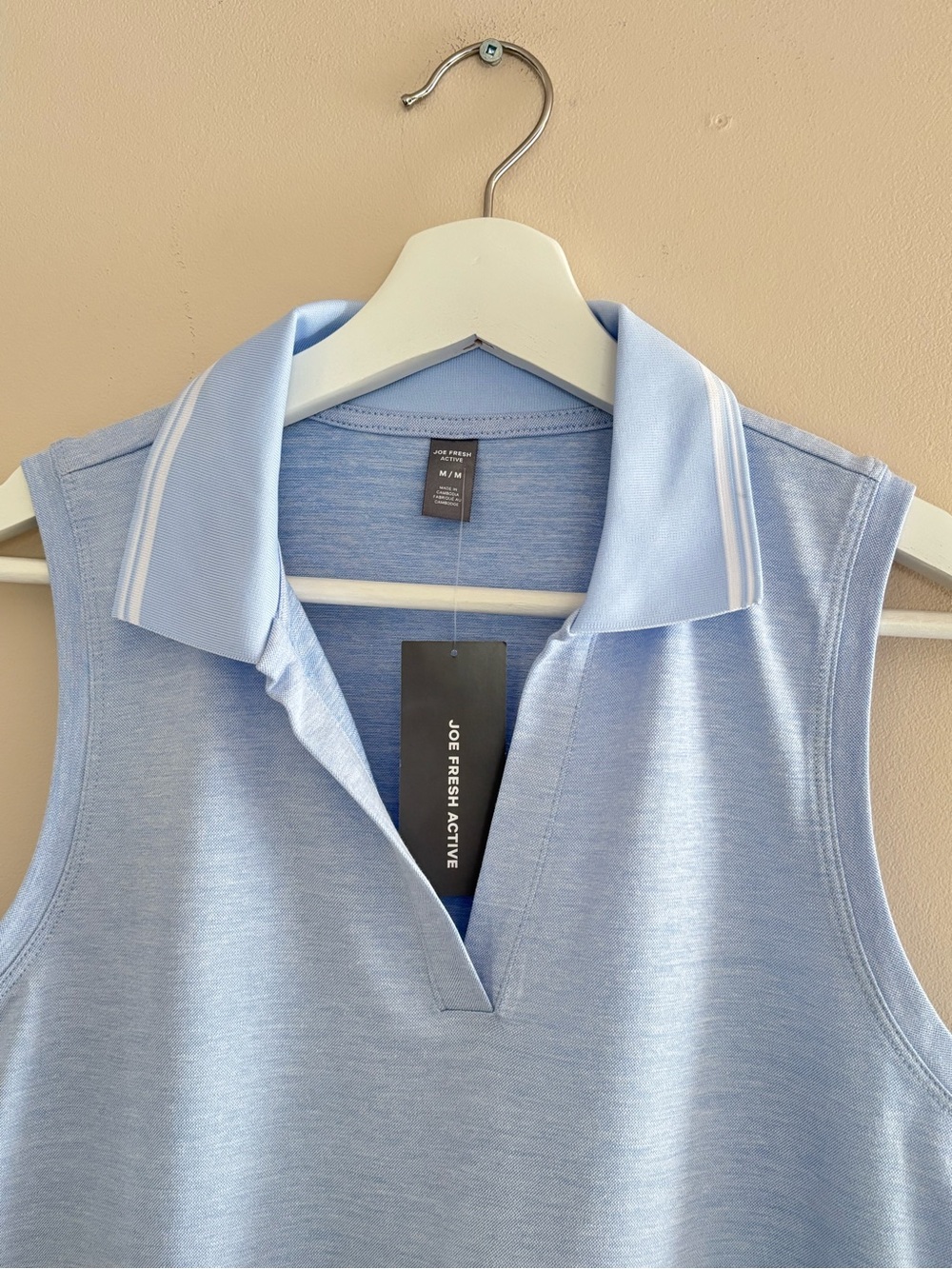 NWT Joe Fresh Blue Sleeveless Polo Tank Dress Size Medium V-Neck Casual Summer - Picture 5 of 17
